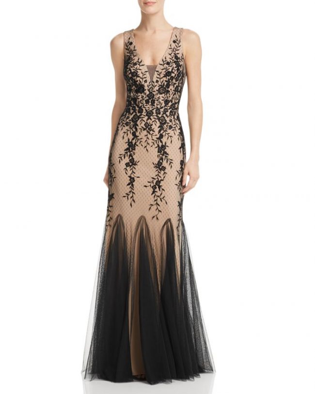 Aqua Embroidered Lace Gown - 100% Exclusive