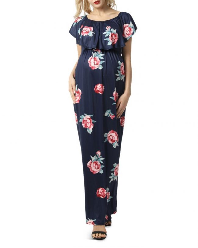 Kimi & Kai Maddison Convertible Off-The-Shoulder Nursing Dress