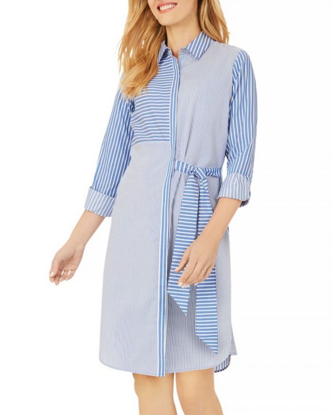 Foxcroft Warner Striped Shirt Dress