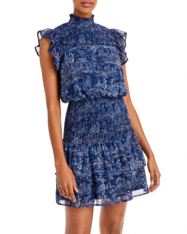 Aqua Smocked Mock Neck Dress - 100% Exclusive