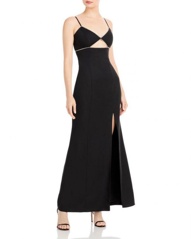 Aqua Rhinestone Cutout Gown - 100% Exclusive