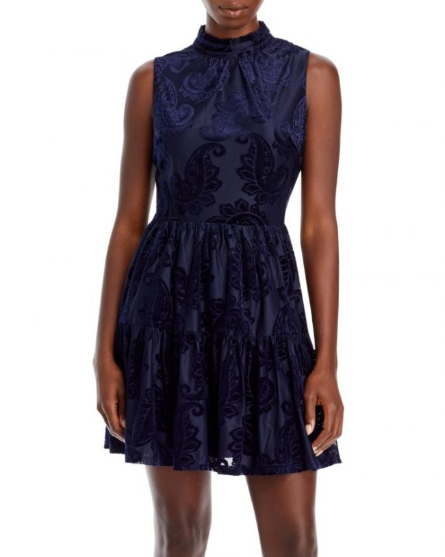 Aqua Printed Crushed Velvet Dress - 100% Exclusive