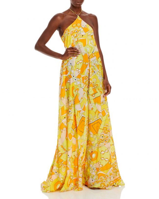 S/W/F Halter Neck Maxi Dress