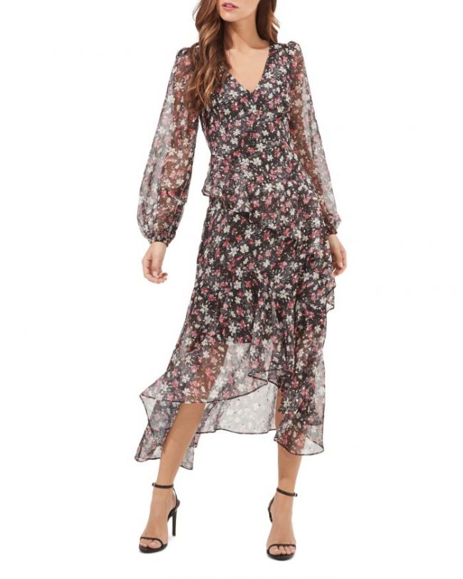 Astr the Label Fairfax Ruffled Midi Dress