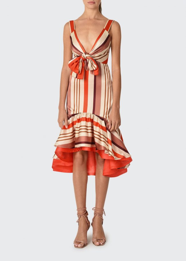 Arbore Striped Silk Dress