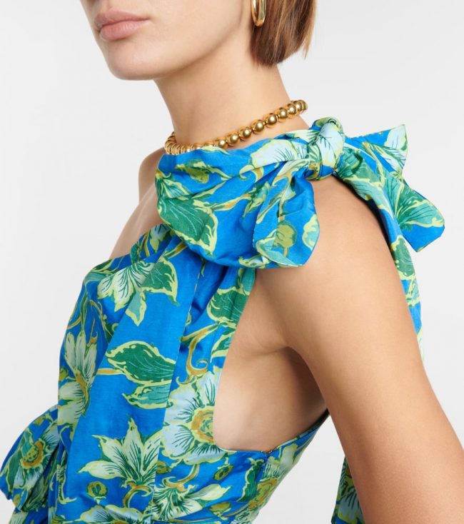 Al????mais Floral one-shoulder minidress