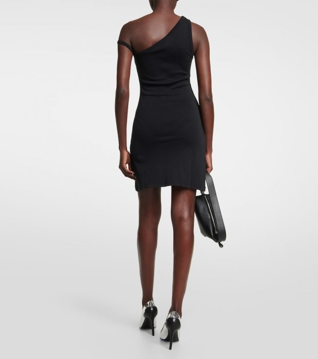 Courr????ges One-shoulder cotton minidress