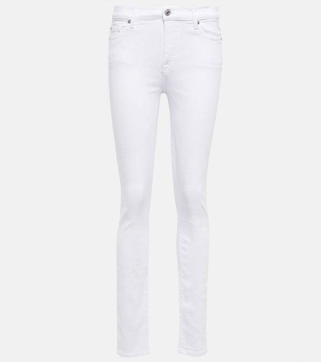 7 For All Mankind HW Skinny mid-rise slim jeans