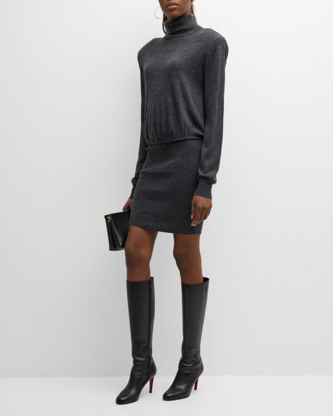 Alexandria Knit Turtleneck Mini Dress