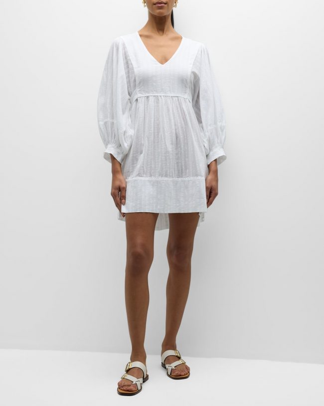 Camilla Cotton Bell-Sleeve Mini Dress