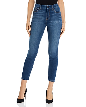 Jen 7 High Rise Ankle Skinny Jeans in Classic Medium Blue