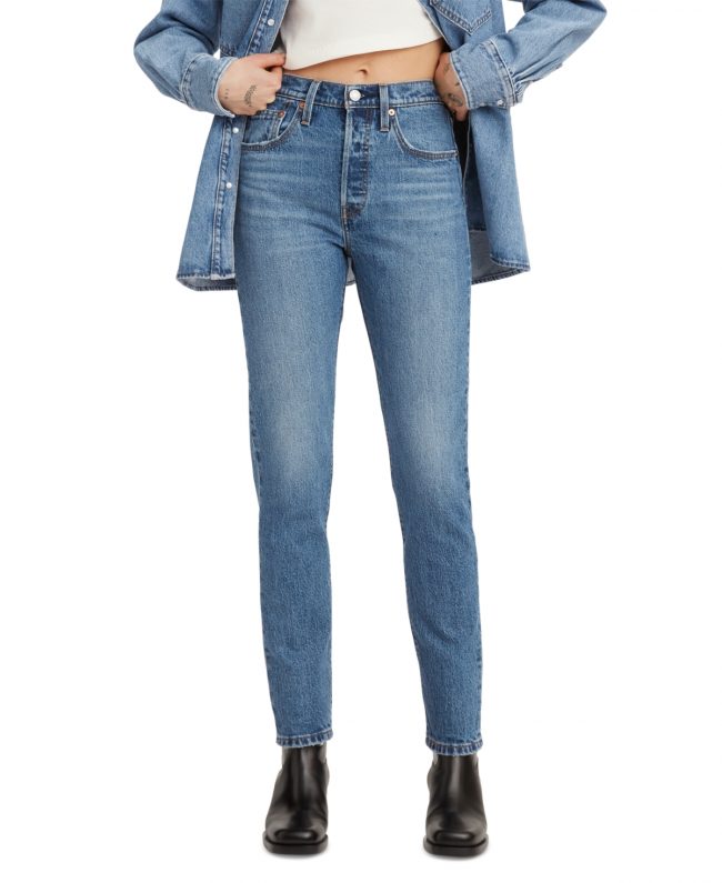 Levi's Women's 501 Distressed High Rise Skinny Jeans - Blue Its True