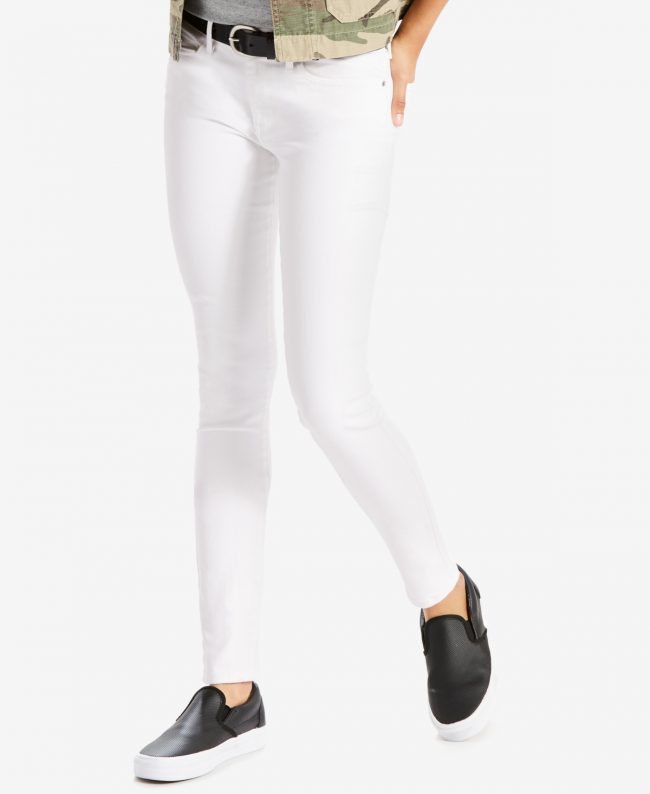 Levi's Women's 711 Mid Rise Stretch Skinny Jeans - Soft Clean White
