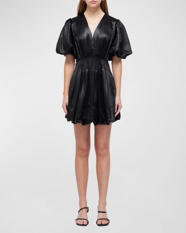 Luisa Puff-Sleeve Bubble Mini Dress
