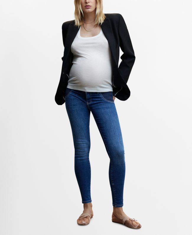 Mango Women's Maternity Skinny Jeans - Dark Blue
