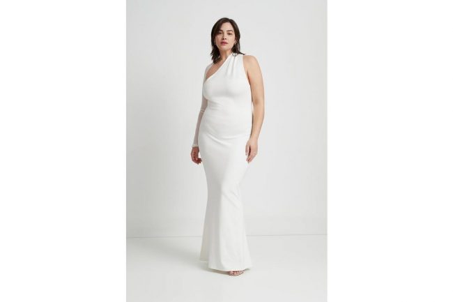 Marcella Women's Manhattan Mesh Sleeve Gown - Off white