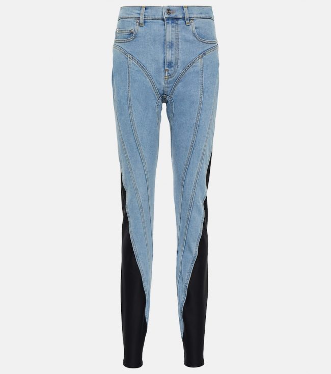 Mugler Spiral paneled skinny jeans