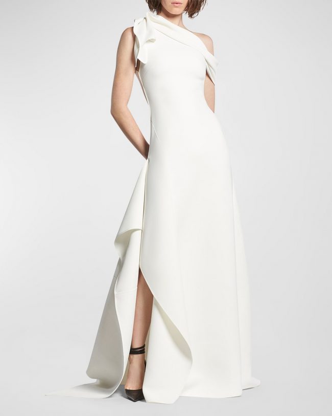 Rigorous Draped One-Shoulder Gown