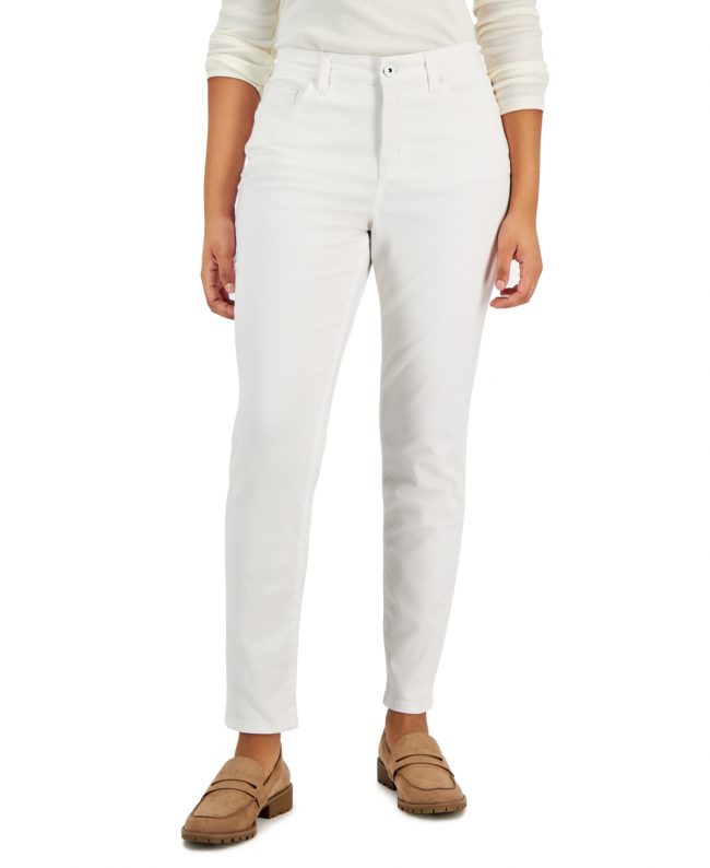 Style & Co Women's Curvy-Fit Mid-Rise Skinny Jeans, Regular, Short and Long Lengths, Created for Macy's - Bright White