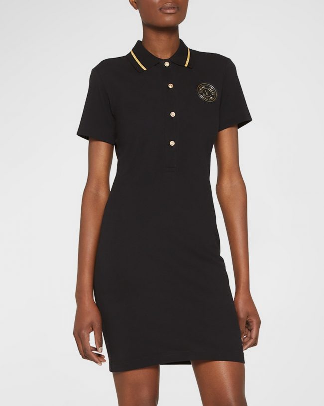 V-Emblem Polo Mini Dress