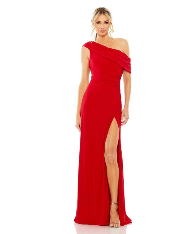 Women's Ieena One Shoulder Gown - Red