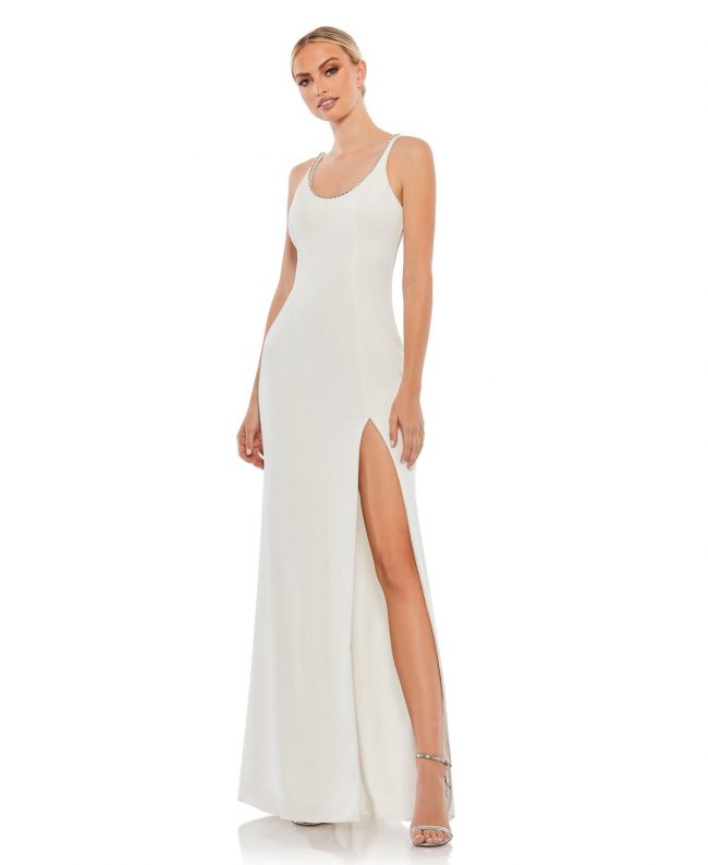 Women's Ieena Sequined Ruched One Shoulder Gown - White