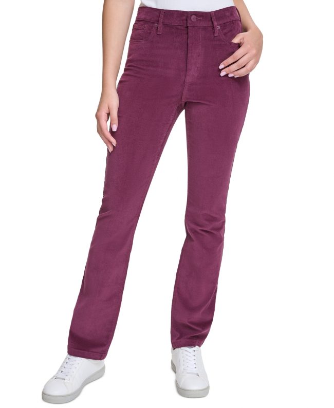 Calvin Klein Jeans Petite High-Rise Stretch Corduroy Bootcut Jeans - Garnet