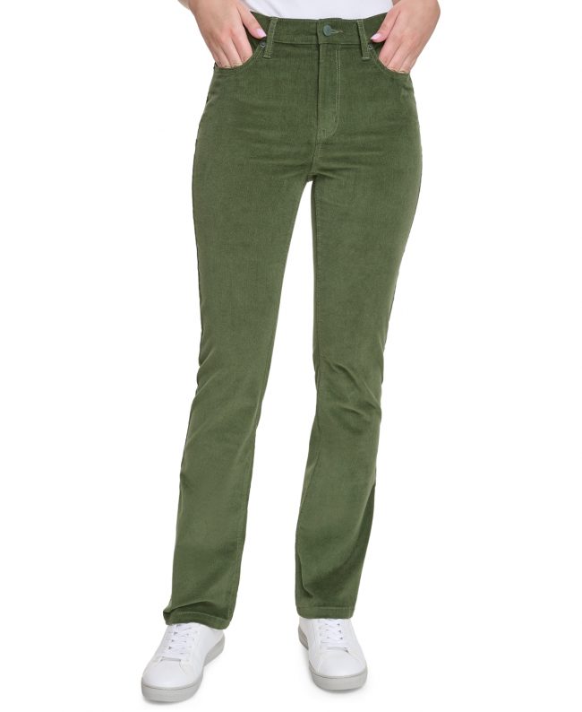 Calvin Klein Jeans Women's High-Rise Bootcut Corduroy Pants - Thyme