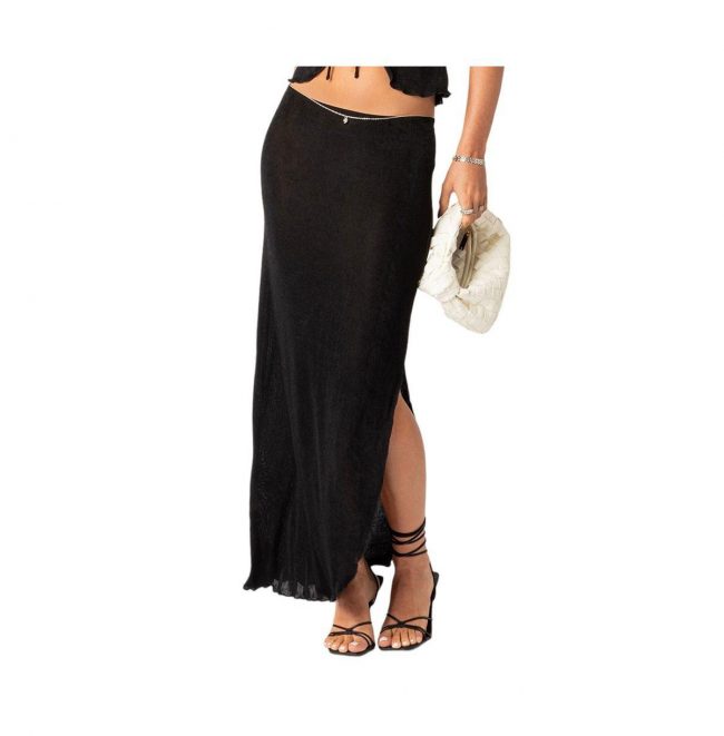 Edikted Women's Milan Slitted Maxi Skirt - Black