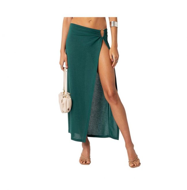 Edikted Women's Nyssa Wrap Midi Skirt - Green