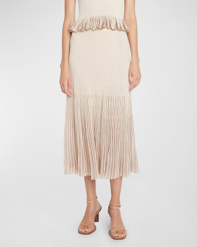 Emilia Sunburst Knit Midi Skirt