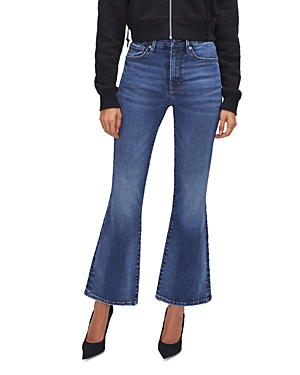 Good American Cropped Mini Bootcut Jeans in Indigo520