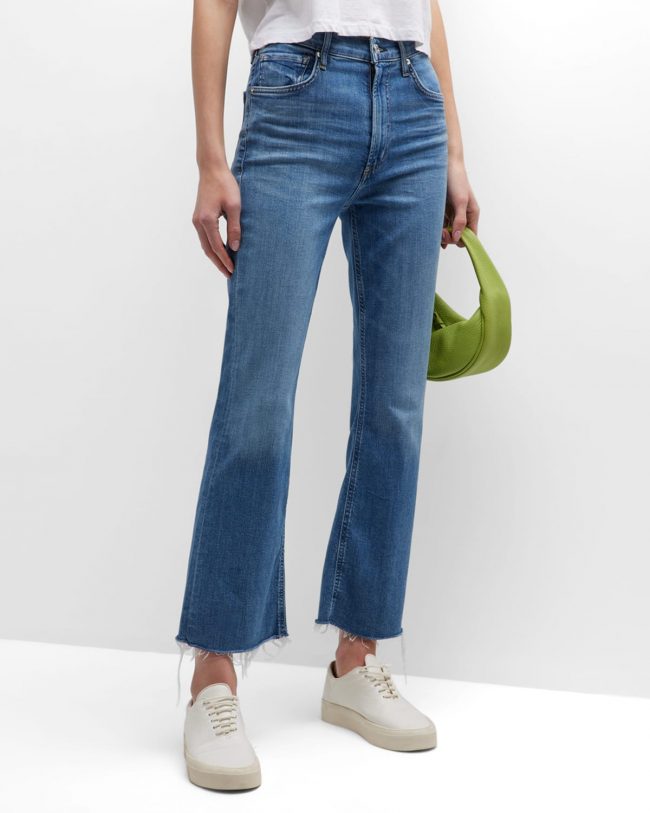 Isola Cropped Bootcut Jeans with Raw Hem