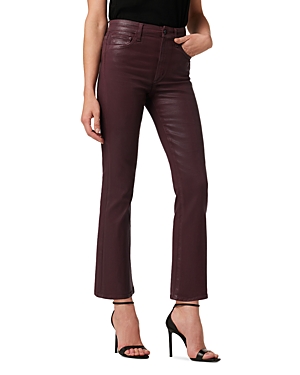 Joe's Jeans The Callie Coated High Rise Cropped Bootcut Jeans in Rum Raisin