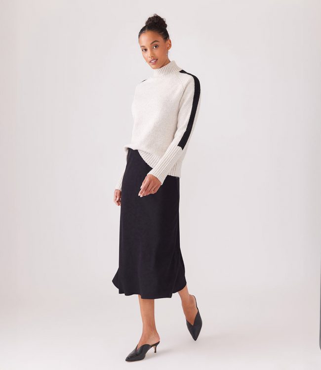 Karen Kane Women's Bias Cut Midi Skirt, S, Black, Polyester/Elastane
