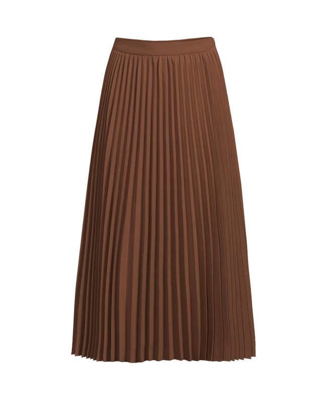 Lands' End Women's Poly Crepe Pleated Midi Skirt - Allspice