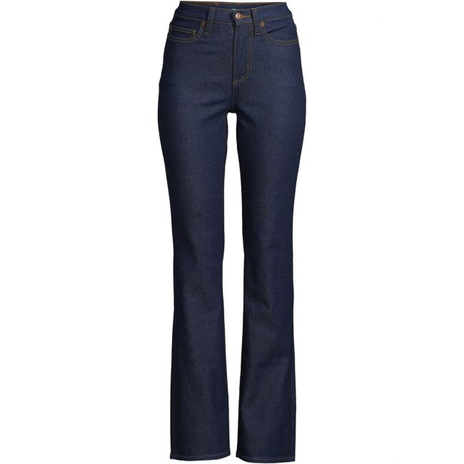 Lands' End Women's Recover High Rise Bootcut Blue Jeans - River rinse