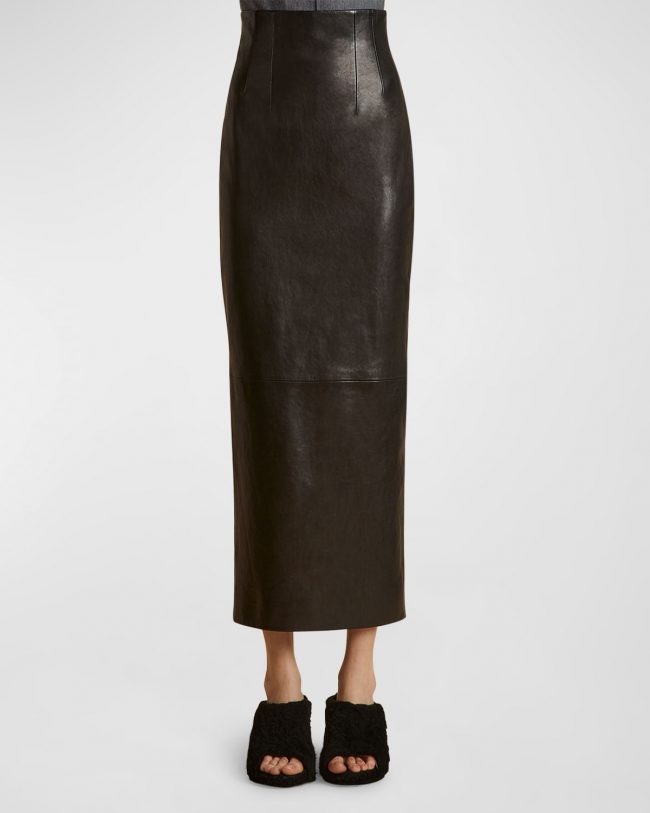 Loxley Leather Pencil Maxi Skirt