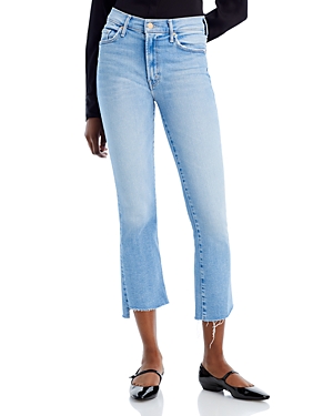 Mother The Insider High Rise Crop Step Fray Bootcut Jeans in Limited Edition