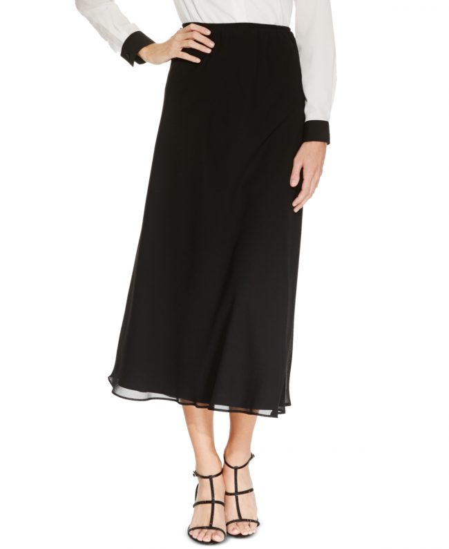 Msk Midi A-Line Skirt - Black