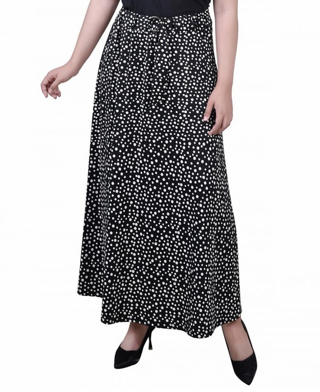 Ny Collection Petite Printed Belted Maxi Skirt - Nice Icemoon
