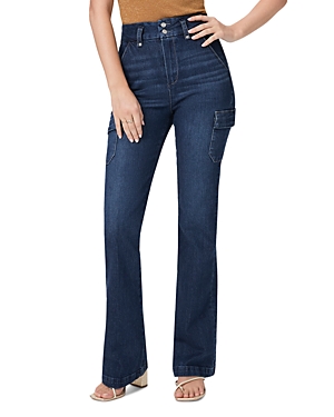 Paige Dion High Rise Bootcut Cargo Jeans in Gracielou
