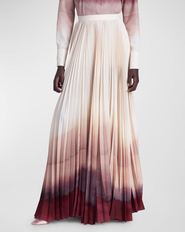 Sif Pleated Ombre Maxi Skirt