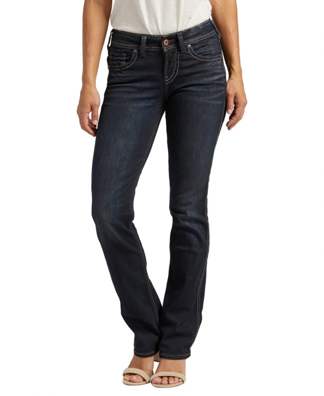 Silver Jeans Co. Suki Mid Rise Curvy Bootcut Jeans - Indigo