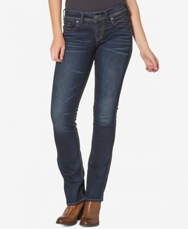 Silver Jeans Co. Suki Mid Rise Curvy Slim Bootcut Jeans - Indigo