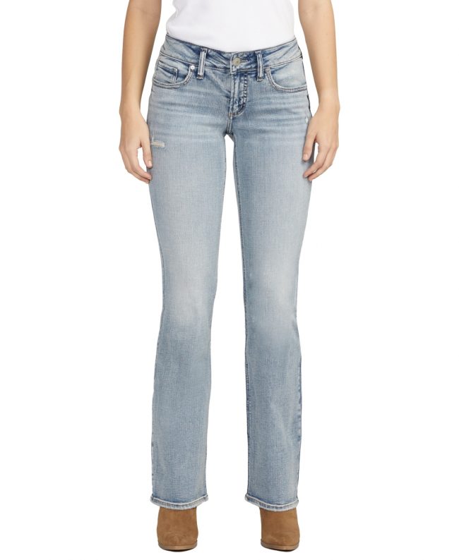 Silver Jeans Co. Women's Britt Low Rise Curvy Fit Slim Bootcut Jeans - Indigo