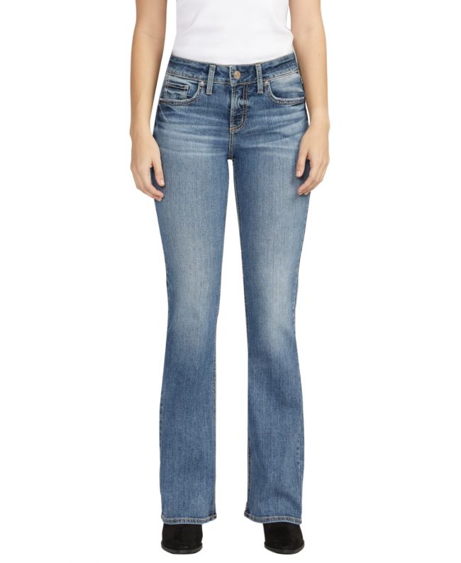 Silver Jeans Co. Women's Suki Mid Rise Curvy Fit Bootcut Jeans - Indigo