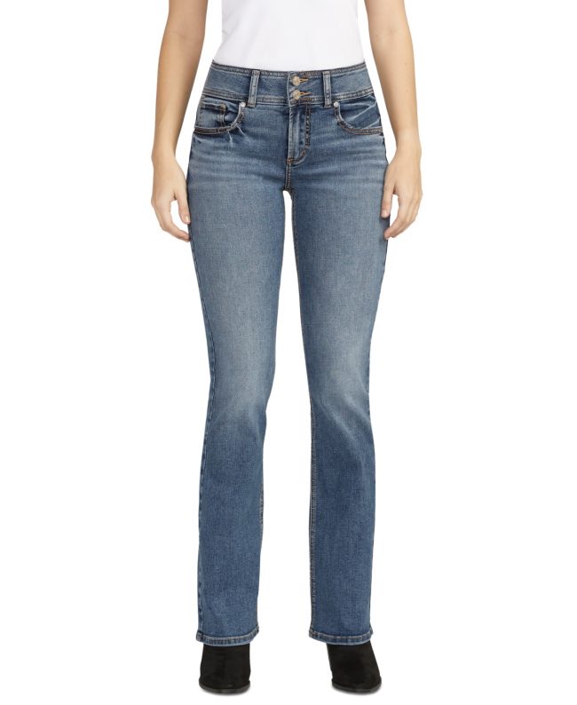 Silver Jeans Co. Women's Suki Mid-Rise Curvy-Fit Slim Bootcut Jeans - Indigo