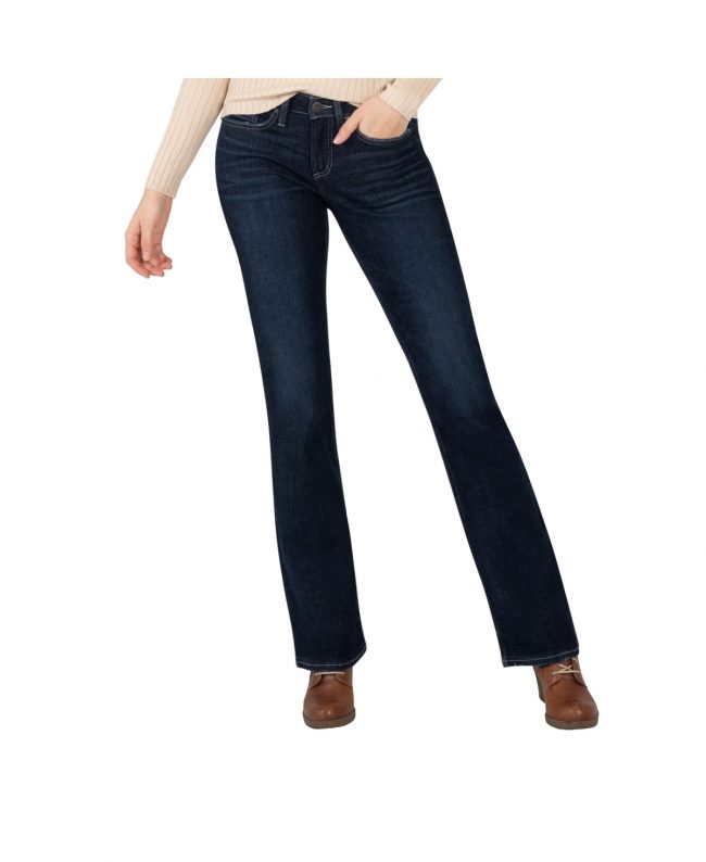Silver Jeans Co. Women's The Curvy Mid Rise Bootcut Jeans - Indigo