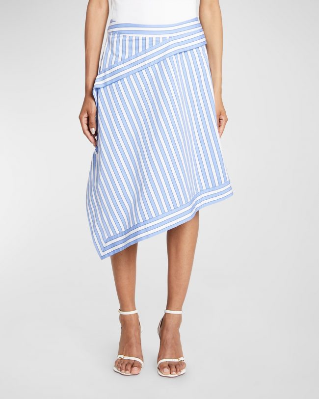 Striped Handkerchief Midi Skirt